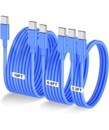 3-Pack Blue [3.3Ft+6.6Ft+10Ft] 60W Usb C To Usb C Cable, Type C Fast Cha... - $33.96