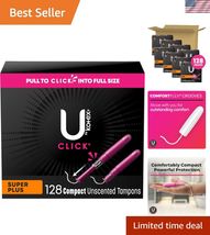 Click Compact Tampons, Super Plus Absorbency, Unscented, 128 Count 8 Pac... - $81.43