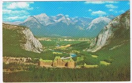 Alberta Postcard Banff Springs Hotel &amp; Bow Valley Tunnel &amp; Sulphur Mountain New - £2.34 GBP