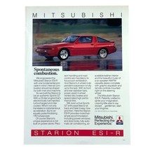 Mitsubishi Starion ESI-R Print Advertisement Vintage 1986 80s 8.25x11” Car Auto - £11.19 GBP