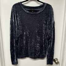 We the Free People Velvet Pullover Sweatshirt Long Sleeve Gray Small Swe... - $31.68