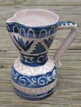 French Creamer Earthenware Pottery Rustic Handmade Studio France Small Pitcher - £11.95 GBP
