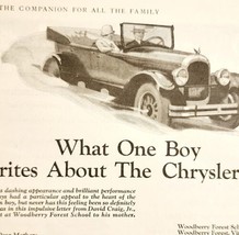 1920s Chrysler Six Advertisement Woodberry Forest School VA Automobilia ... - £15.27 GBP