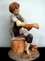 Duncan Royale Sitting Boy Putting on Sock Capodimonte Figurine - £19.28 GBP