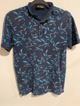 THE KOOPLES Floral Henley Tshirt-Blue S/S Cotton Streetwear EUC Mens Small - £6.90 GBP
