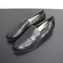 Vintage Rockport Women&#39;s 8M Black Leather Pointed Toe Loafers Flats - £17.58 GBP
