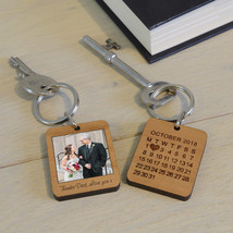Custom Keychain Special Date Polaroid Style Personalised Wedding Gift Just Marri - £8.78 GBP
