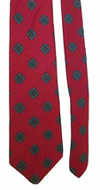 Men&#39;s Vintage &quot;PEACOCKS&quot; Tie Red Rep. Pattern 100% Italian Silk Made in USA - £8.01 GBP