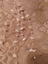 Vintage Bridal Supplies 4 Clear Filaments With Ivory Flowers &amp; Pearls To Cascade - £3.77 GBP