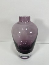 Beautiful Art glass Bud vase Paperweight Purple to Clear 5&quot; - £23.66 GBP