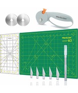 Rotary Cutter And Mat Set: 45Mm Fabric Cutter With 2 Replacement Blades ... - £34.47 GBP