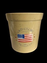 Houston Harvest Old Glory Trading Co. Crock With Handle Plant Pot American Flag - £26.29 GBP