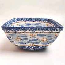 Temptations by Tara 3 Cup  Square 6 1/4&quot; Bowl Old World Royal Blue Floral - $21.46 CAD