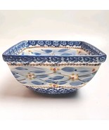 Temptations by Tara 3 Cup  Square 6 1/4&quot; Bowl Old World Royal Blue Floral - $301.39 MXN