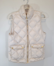 Women&#39;s Woolrich Quilted Duck Down Puffer Vest Ivory/Beige, Sz Small  - £16.92 GBP