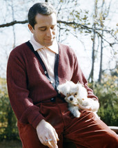 Perry Como Relaxing with his Dog 1950&#39;s 16x20 Canvas - £55.87 GBP