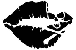 Kiss of Death Skull sticker VINYL DECAL  biker Harley Girly funny goth emo - £5.57 GBP
