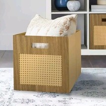 Better Homes &amp; Garden™ ~ LIGHT HONEY with CANING ~ 12.75&quot; ~ Storage Cube... - $32.73