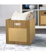 Better Homes &amp; Garden™ ~ LIGHT HONEY with CANING ~ 12.75&quot; ~ Storage Cube... - $32.73