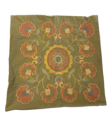 Harbor House Embroidered Pillow Sham 17&quot;x17&quot; Green Floral Boho Hippie Ol... - €33,76 EUR