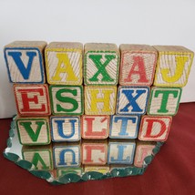 Vintage Wooden Toy Blocks ABC 123 (15) - £7.76 GBP