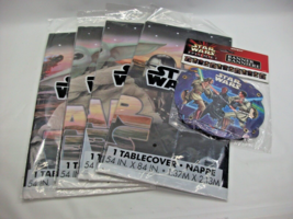 Star Wars Party Supplies Lot 1 Banner and 4 Plastic Table Covers New Sealed - $14.86
