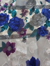 Vtg Floral Sheer Scarf Womens 10 x 58 Multicolor Neck Head Business - £17.02 GBP