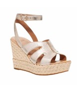 Ugg CAREENA Metallic Gold Raffia Wedge Platform Sandals | Womens 10 NEW - £69.48 GBP