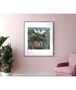 Peace Lily in a Mosaic Pot Abstract Art Poster Print 23 x 23 in - £25.91 GBP