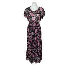 En Focus Studio Misses 10 Floral Semi Sheer Smocked Peasant Dress - £13.79 GBP
