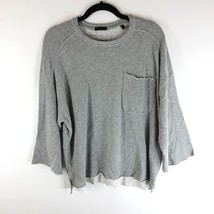 ATM Anthony Thomas Melillo Womens Oversized Sweatshirt 3/4 Sleeve Gray S - $38.55
