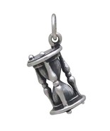 Sterling Silver 3D Hourglass Charm 21x8mm - $48.30 CAD