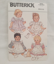 VTG 1985 Butterick 3600 Infant Dress &amp; Pinafore w/ Ruffle Size NB, S, M ~ UC FF - £9.90 GBP