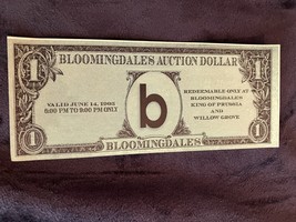 BLOOMINGDALE’S AUCTION DOLLAR  Collectible Discount Coupon 1995 - $1.95