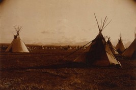 Edward Curtis Piegan encampment Native American Giclee Art Print + Ships Free - £31.07 GBP+