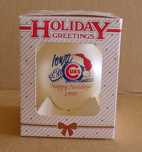 &#39;Iowa Cubs Happy Holidays&#39; 1999 Ornamental White Silk NEW In Box - $4.95