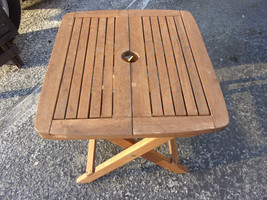 Deck Outdoor Teak Folding Picnic End Side Table 18 x 20 - $172.26