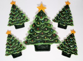 NEW Mr. Christmas 5-Piece Ceramic  Nostalgic Christmas Tree Plate Set - £78.22 GBP