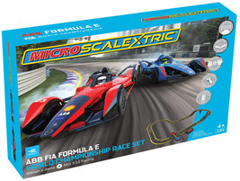 MicroScalextric FormulaE ABB FIA Championship HO Slot Car Battery RACE SET G1179 - £61.77 GBP