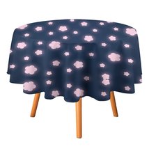 Mondxflaur Cherry Blossom Tablecloth Round Kitchen Dining for Table Cover Decor - £12.75 GBP+