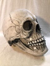 Scary Skeletal Skull Halloween Mask LED Eyes Moving Mouth Rubber Costume - £15.33 GBP