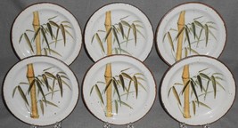 Set (6) Midwinter RANGOON PATTERN Dessert or B&amp;B Plates BAMBOO MOTIF Eng... - £54.48 GBP