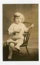 Cute Little Girl in Chair Real Photo Postcard Artura Back  - £11.07 GBP