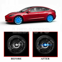 Floating LED Hub Light Car Wheel Center Caps Light For Tesla Model 3 X Y S 64mm - $93.49