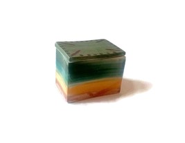 Artisan Small Ceramic Trinket Box With Lid, Hand Painted Decorative Jewe... - $45.53