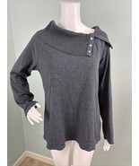 Rafaella Women’s Gray Asymmetric Neckline Pullover Ribbed Sweater Sz Large - £11.82 GBP
