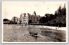 Honolulu HI Royal Hawaiian Hotel And Beach Scene Real Photo Postcard G40 - $14.95