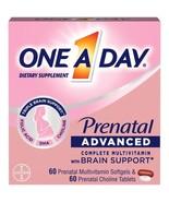 One A Day Advanced Prenatal Multivitamin with Choline 60+60 Count ~ Exp ... - $19.79