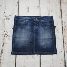 Blue Spice Juniors Medium (7/9) Pull On Jean Tube Mini Skirt Distress Blue NWT - £10.96 GBP
