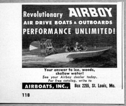 1958 Print Ad Airboy Air Drive Boats &amp; Outboards Airboats Inc St Louis,MO - $9.56